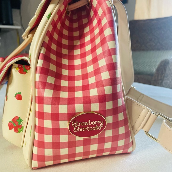 Strawberry Shortcake Gingham Check Plaid Mini Backpack Bag - Picture 6 of 9